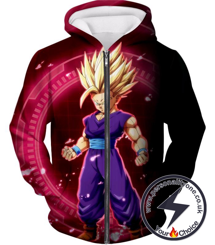 Dragon Ball Super Cool Fighter Gohan Super Saiyan 2 Form Promo Anime Zip Up Hoodie